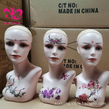 European beauty scarf hat display props mannequin wig with chinese styles  head realistic mannequin head